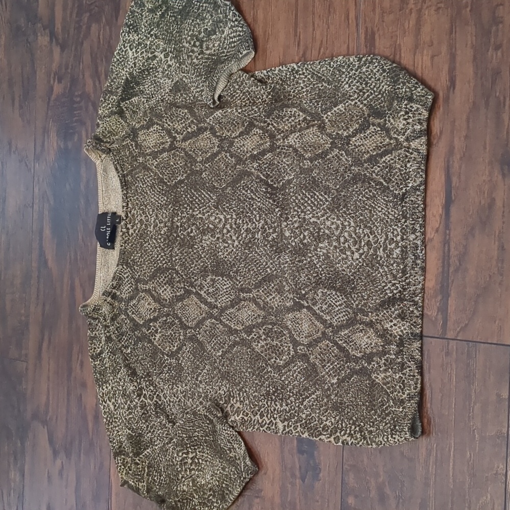 Carole Little Women's Blouse Large Snake skin